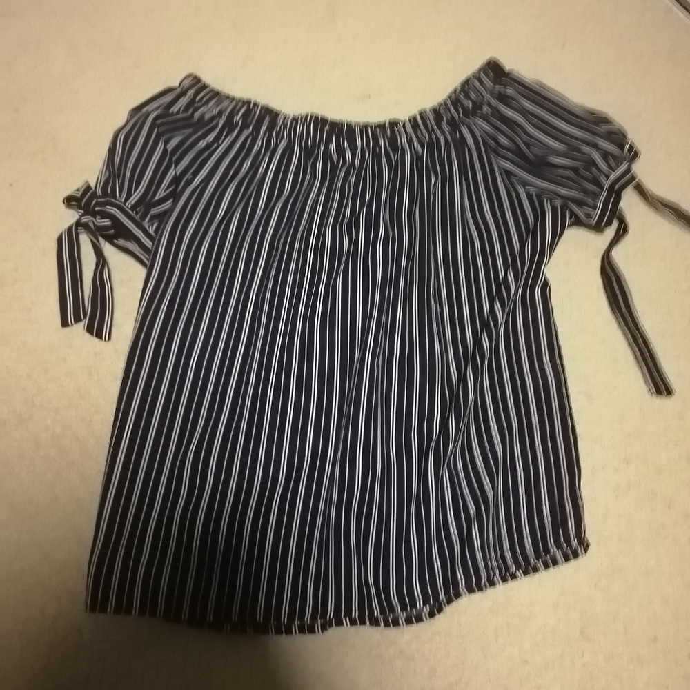 Striped over the shoulder shirt